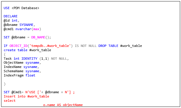 SQL Maintenance for SOLIDWORKS PDM Standard 