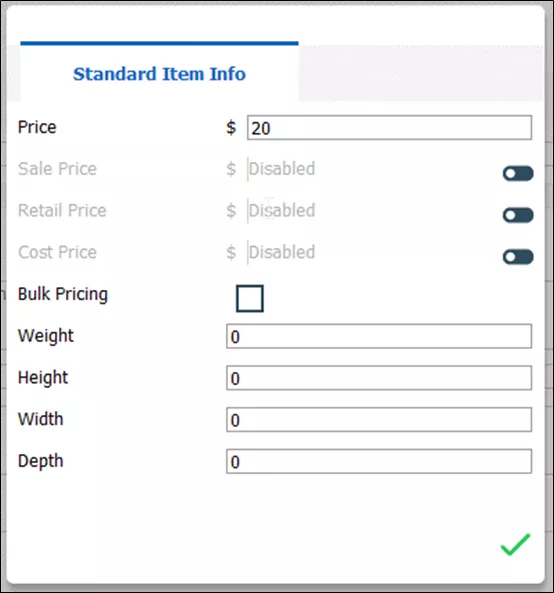 Standard Item Info DriveWorks CPQ Solution 