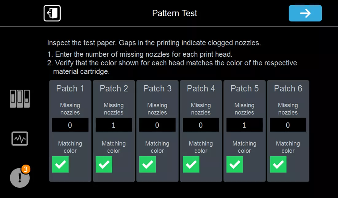 Stratasys Pattern Test Results