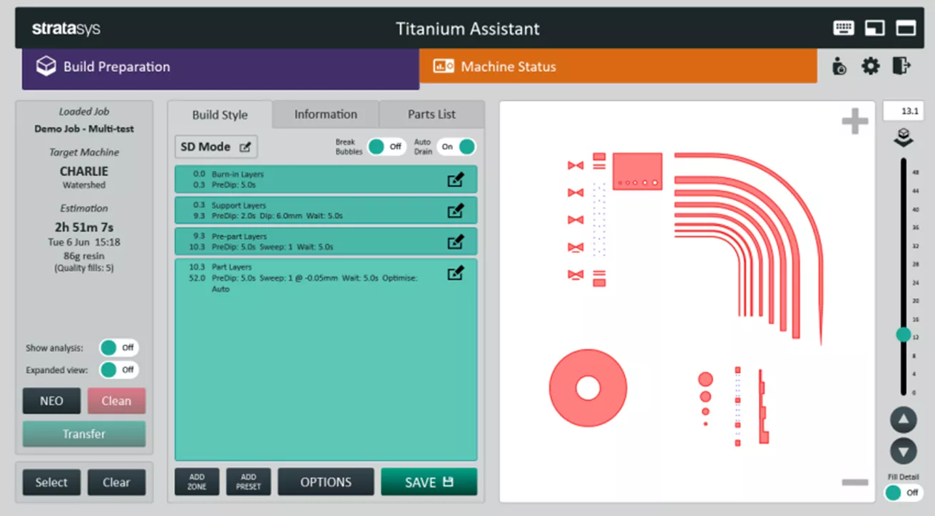 Stratasys Titanium Assistant File Preparation