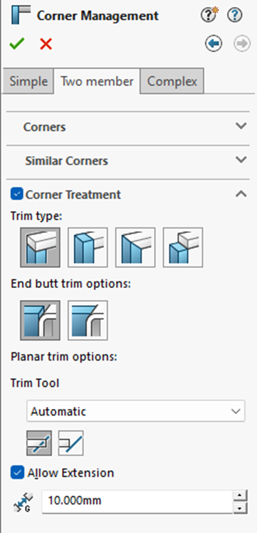 What S New SOLIDWORKS 2024 Structure Systems GoEngineer   Structure Systems Solidworks 2024 Two Member Tab 