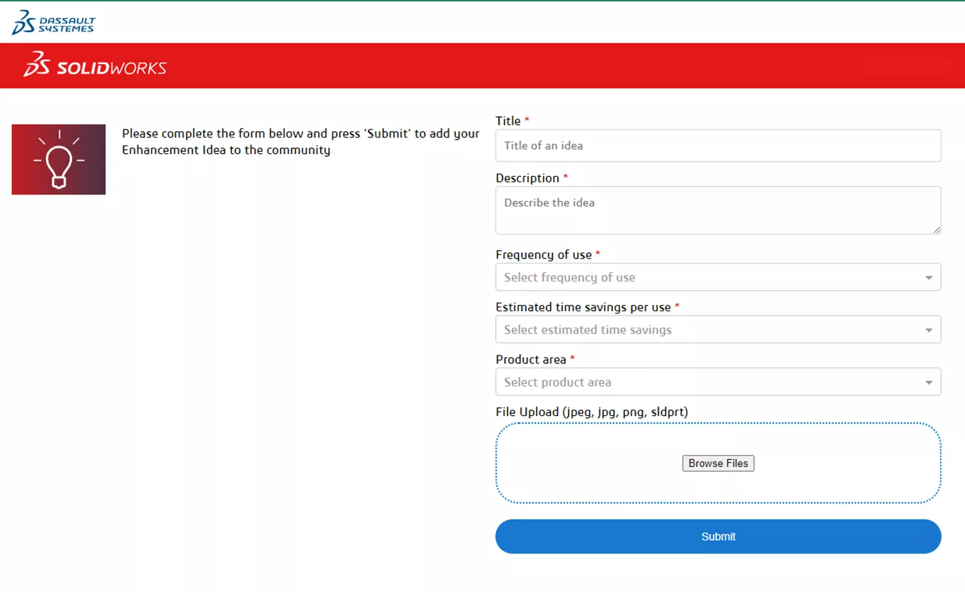 How to Submit a SOLIDWORKS Enhancement Idea