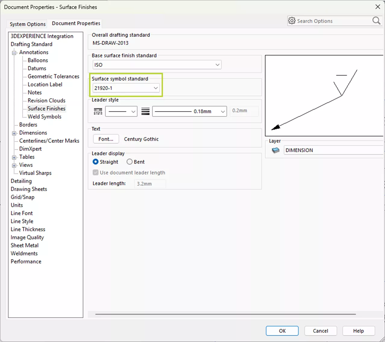 Surface Finish Symbols New in SOLIDWORKS 2026