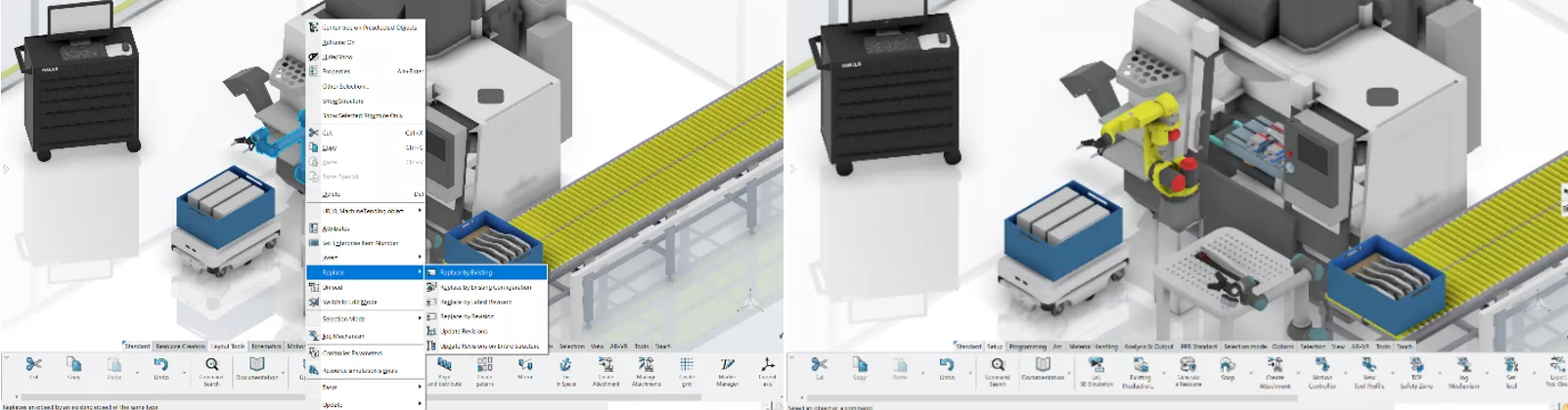 Swap Robots in 3DEXPERIENCE ROBOTICS