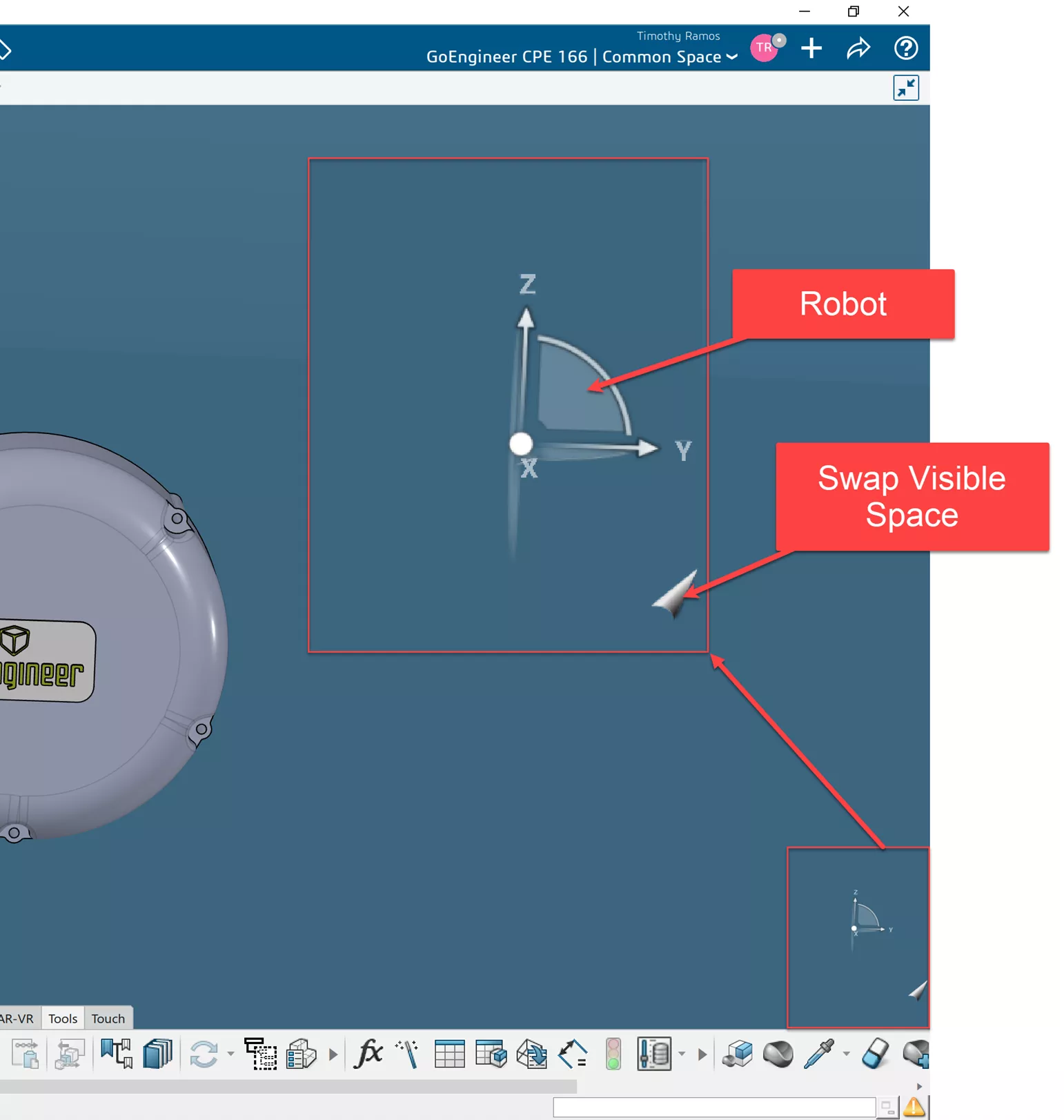 Swap Visible Space in 3DEXPERIENCE CATIA 