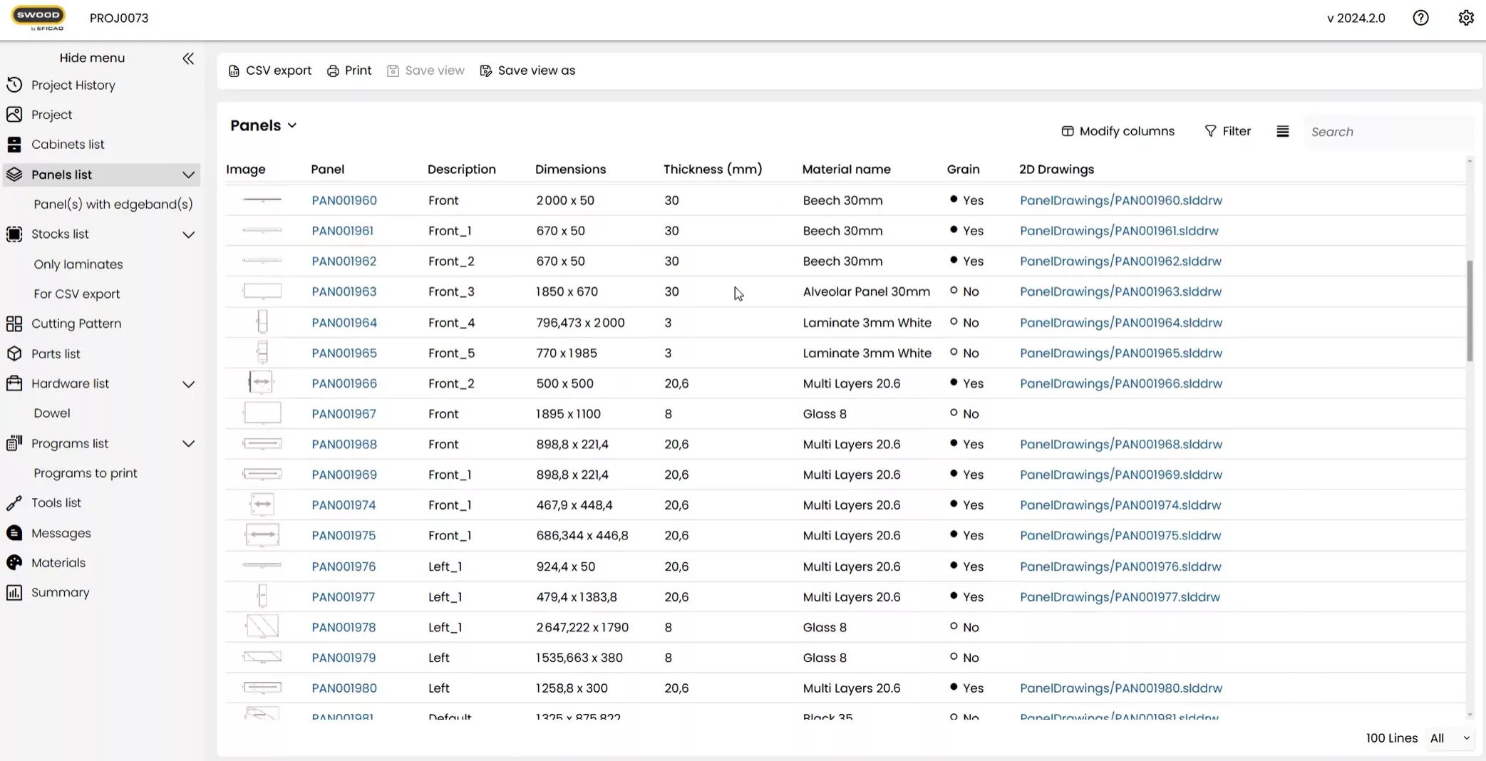 SWOOD CAM Automatic Documentation and Reports Tool