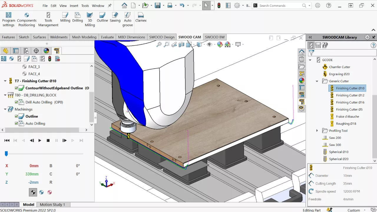 SWOOD CAM Tool and Machine Configuration Tool