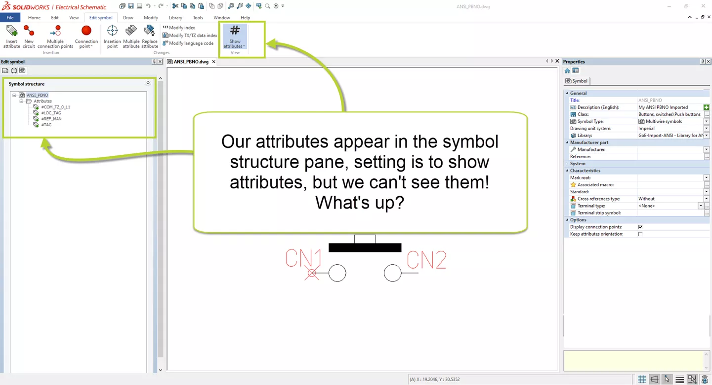 Symbol Structure Pane in SOLIDWORKS Electrical 