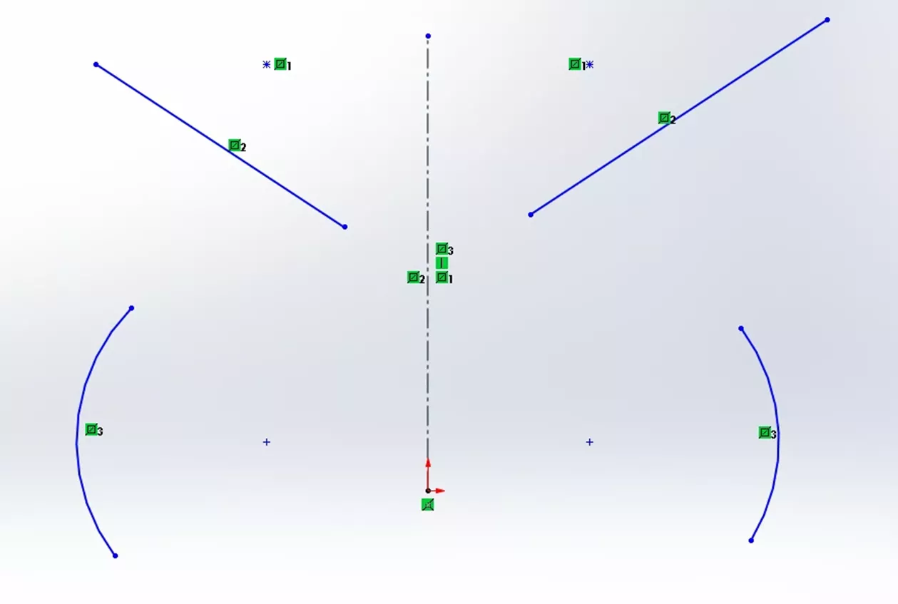 Example of a Symmetric Relation in SOLIDWORKS