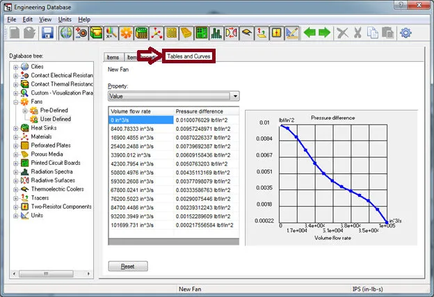 Tables and Curves SOLIDWORKS Flow Simulation