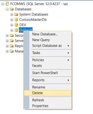 Delete Object Dialog