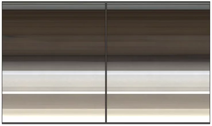 Tank with 14psi applied to tank divider. Deflection results from a linear static analysis shown at 30x scale