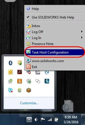 task host configuration