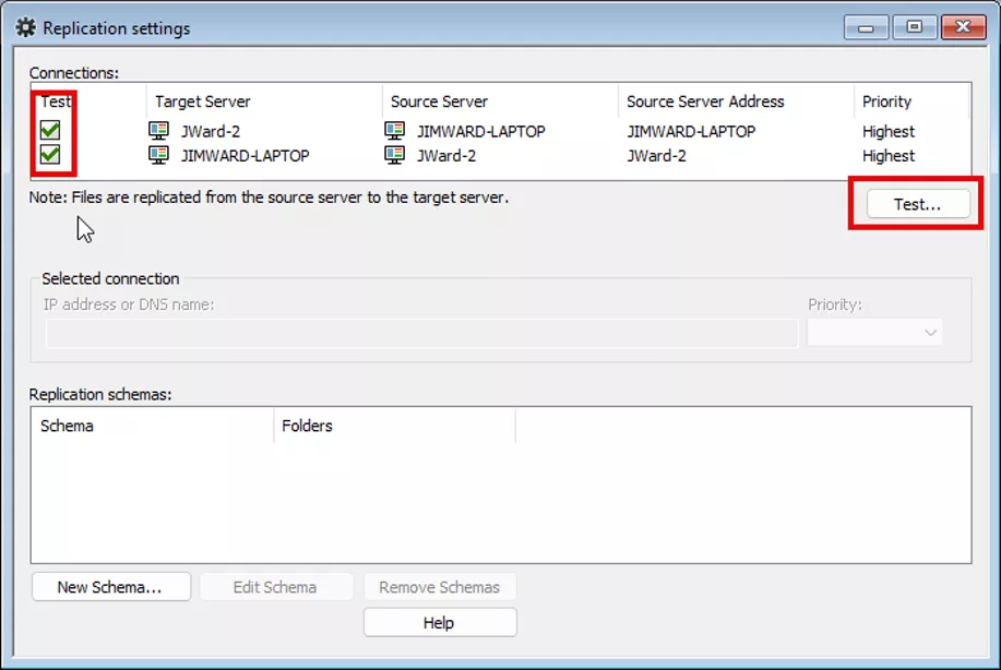 Test the Connection Among the Replicated Servers in SOLIDWORKS PDM 