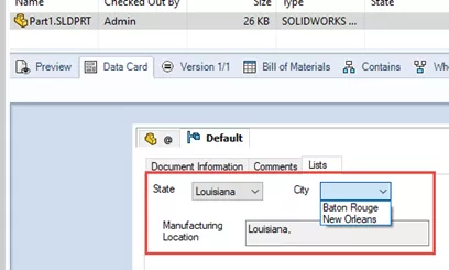 Test Dynamically-controlled Data Cards in SOLIDWORKS 