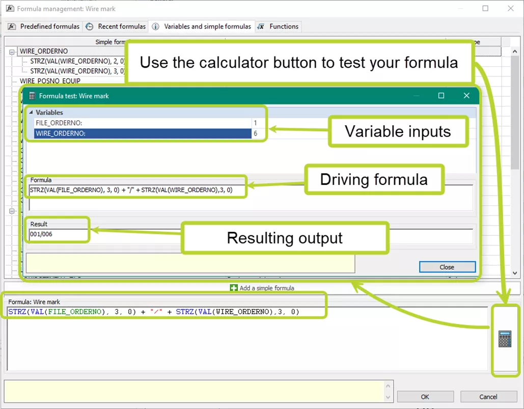 Testing Formulas in SOLIDWORKS Electrical 