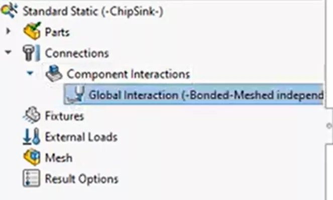 SOLIDWORKS Simulation Thermal Stress Global Interactions