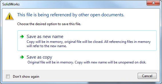 this file is being referenced by other open documents screen