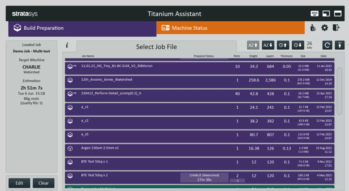 Stratasys Titanium Assistant Queue Management