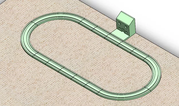 Toy Train Track Loop SOLIDWORKS Model 