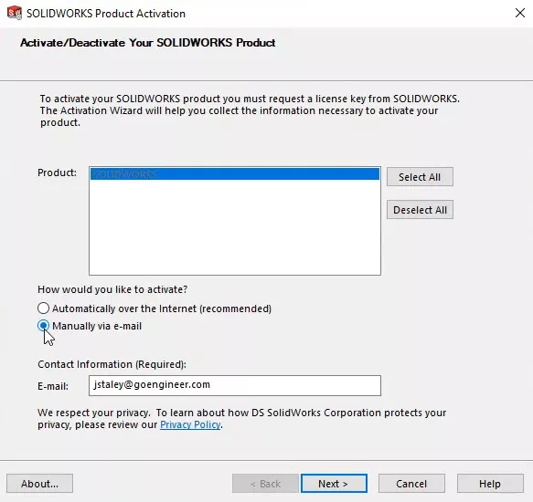 Transfer SOLIDWORKS License Without an Internet Connection