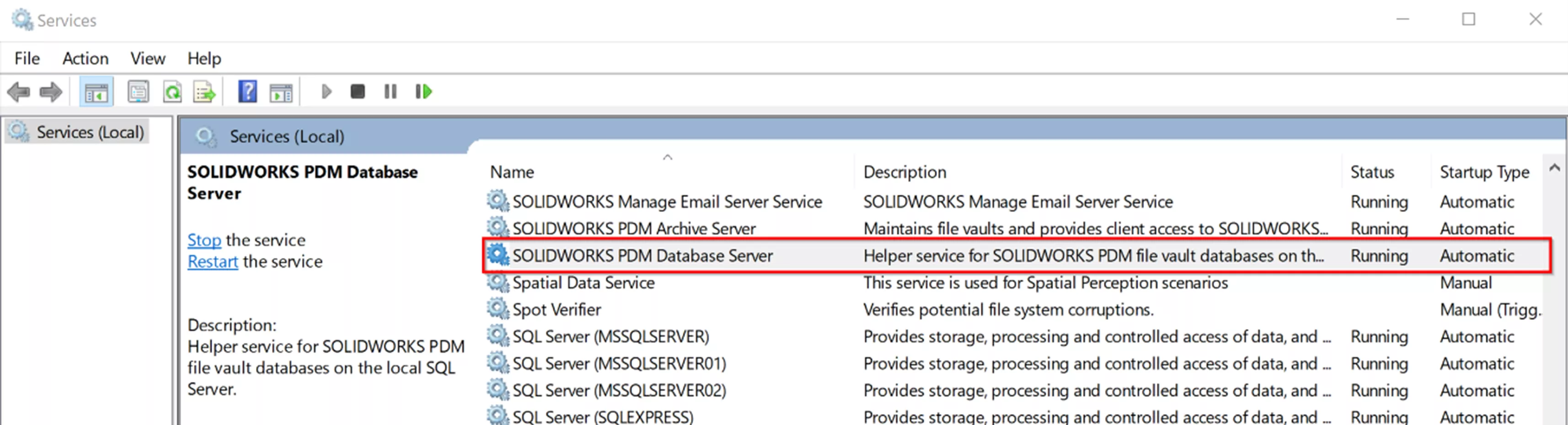 SOLIDWORKS PDM Error: The Owner SID on a Per-User Subscription Doesn't Exist Windows Services