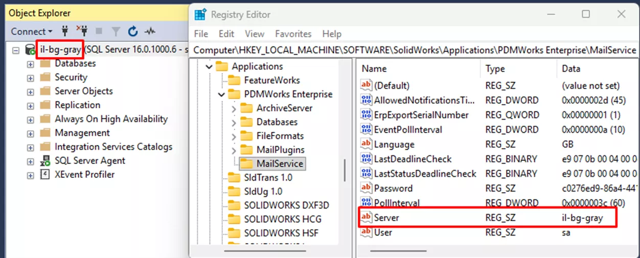 Troubleshoot SOLIDWORKS PDM Notifications MailService Registry