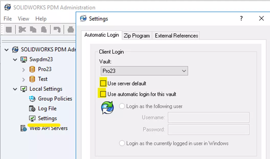 How to Turn Off Auto-Login in SOLIDWORKS PDM 