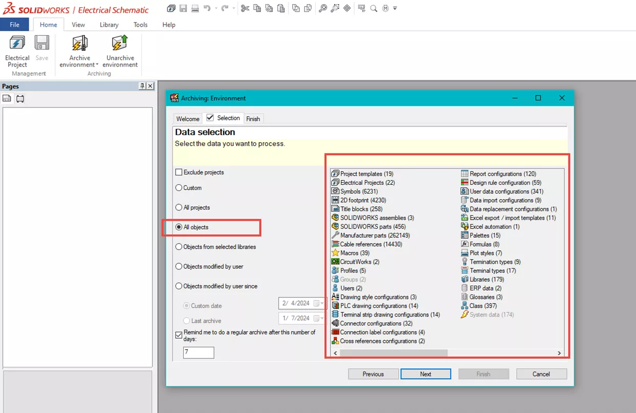 Uninstall the SOLIDWORKS Electrical Archive Environment