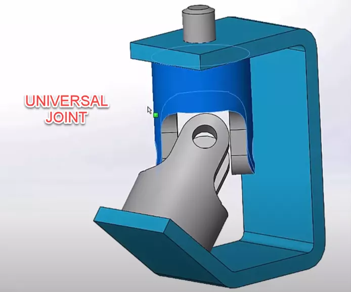 Example of a Universal Joint Mate in SOLIDWORKS