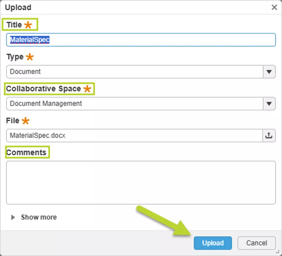 Upload Files to 3DEXPERIENCE Collaborative Space