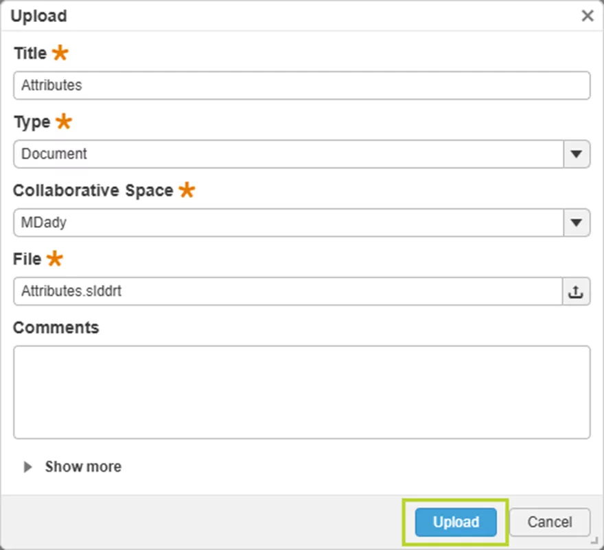 Upload 3DEXPERIENCE Platform Sheet Format