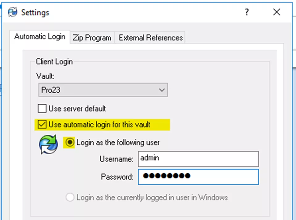 Use Automatic Login for this Vault Option in SOLIDWORKS PDM 
