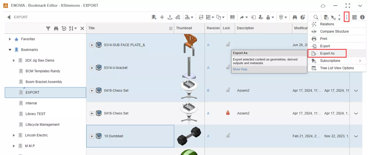 Using 3DEXPERIENCE Bookmark Editor