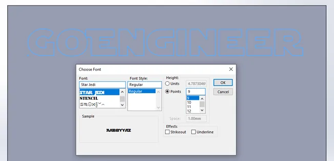Using a Downloaded Font in SOLIDWORKS
