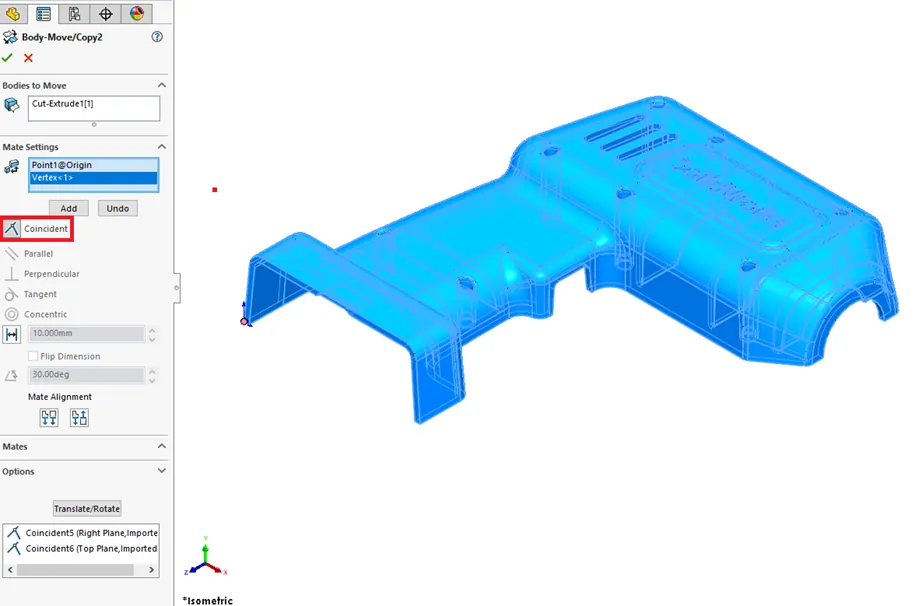 Using Origin Points as Constraint in SOLIDWORKS