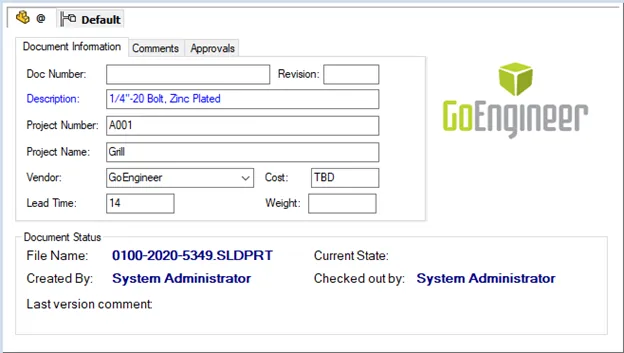 Using PDM Templates in SOIDWORKS