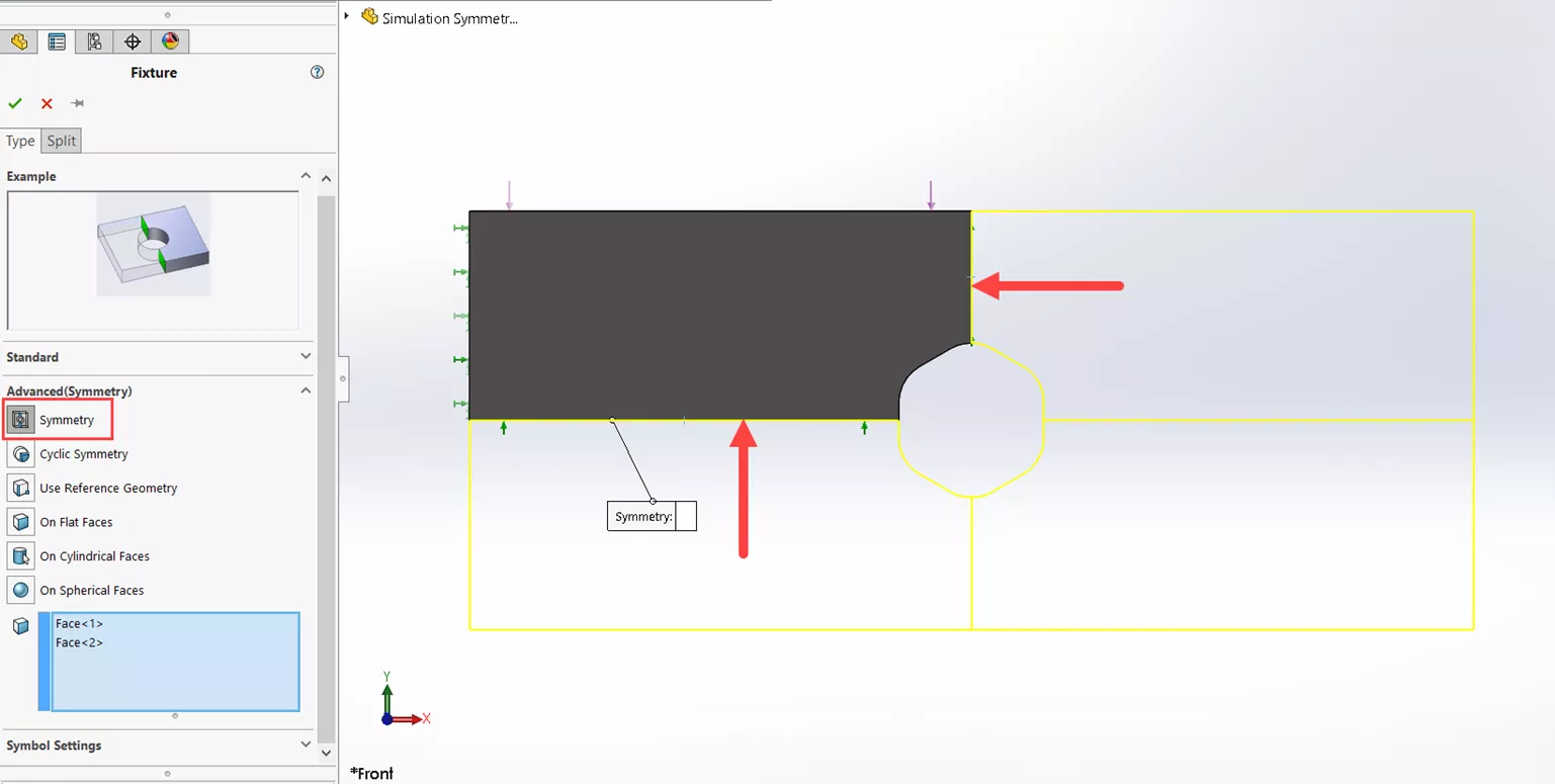 Using Symmetry in SOLIDWORKS Simulation Study 