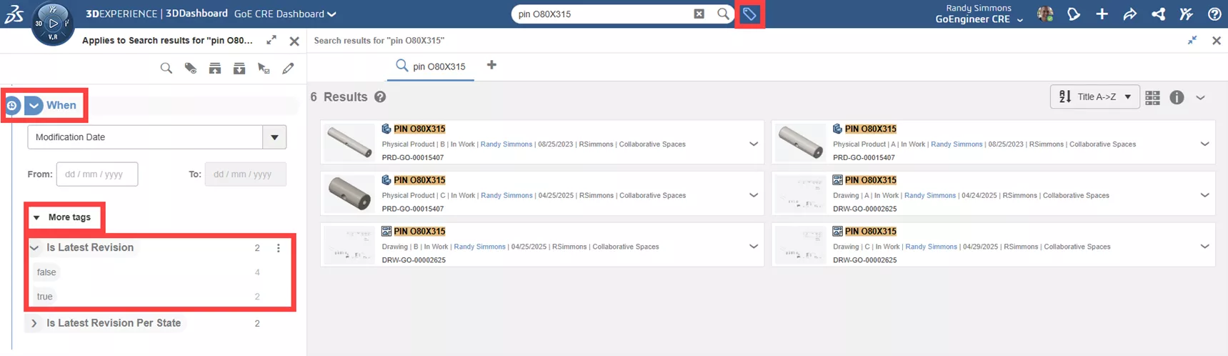 3DEXPERIENCE Tag Search