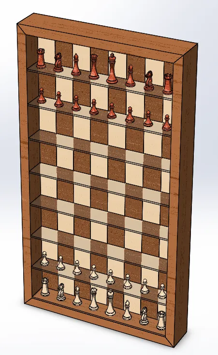 Vertical Chess Board CAD Design