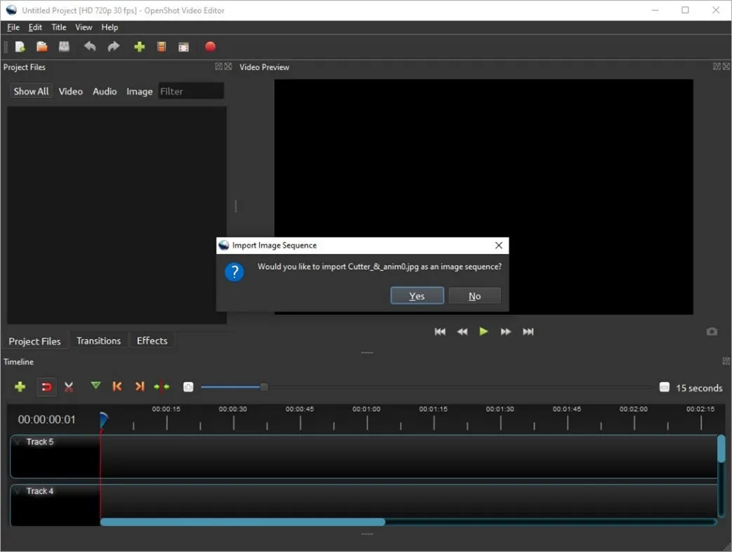 OpenShot video editing software