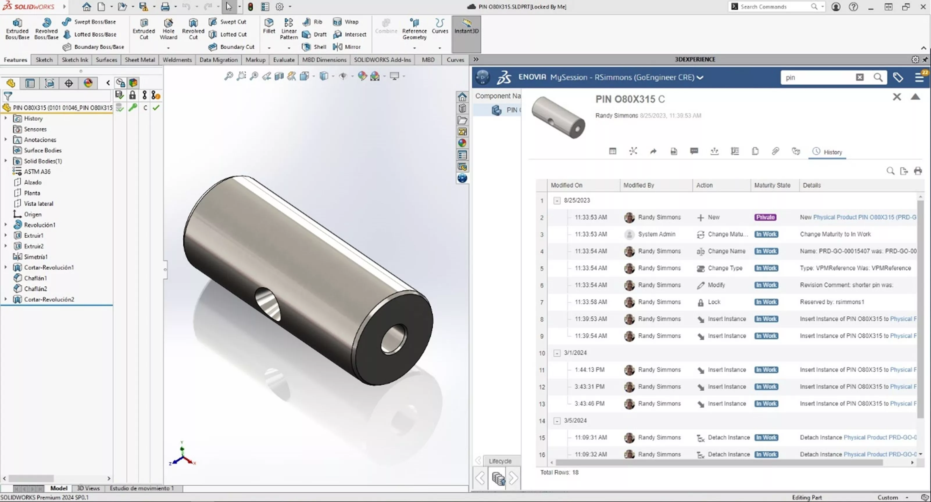 View 3DEXPERIENCE File History from SOLIDWORKS Task Pane