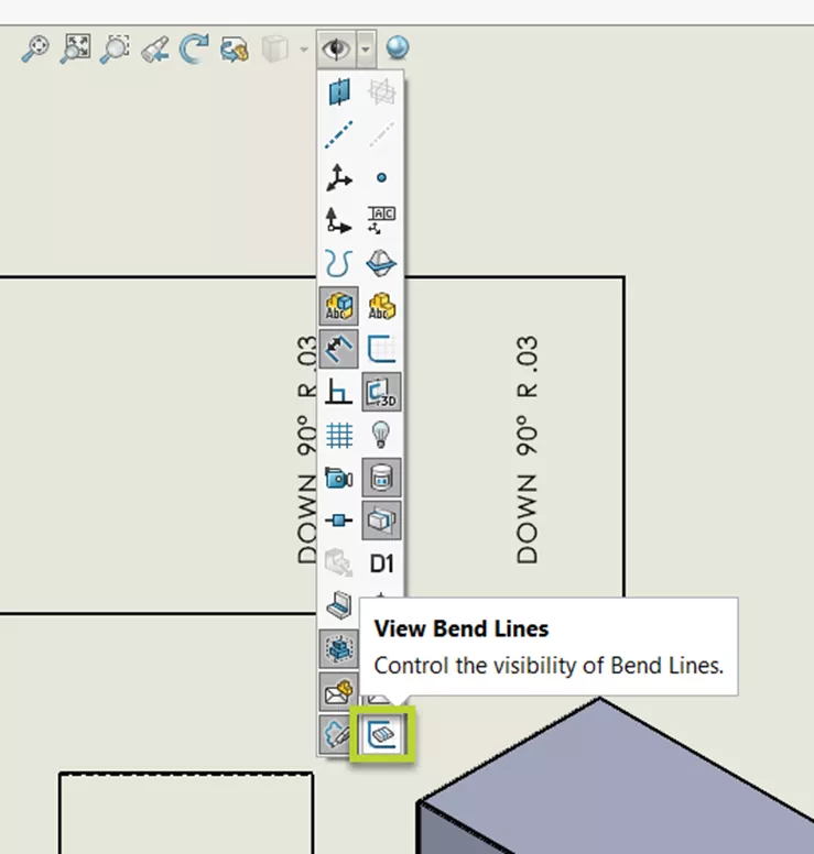 View Bend Lines SOLIDWORKS 