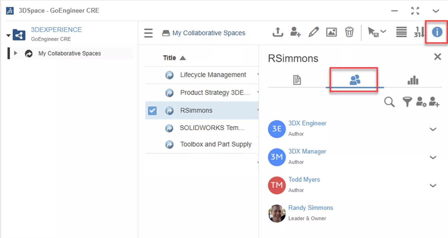 View Permissions of Existing Members in 3DEXPERIENCE Collaborative Space