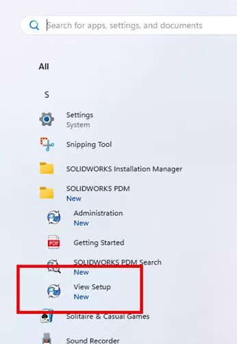 View Setup Folder in the Windows Start Menu