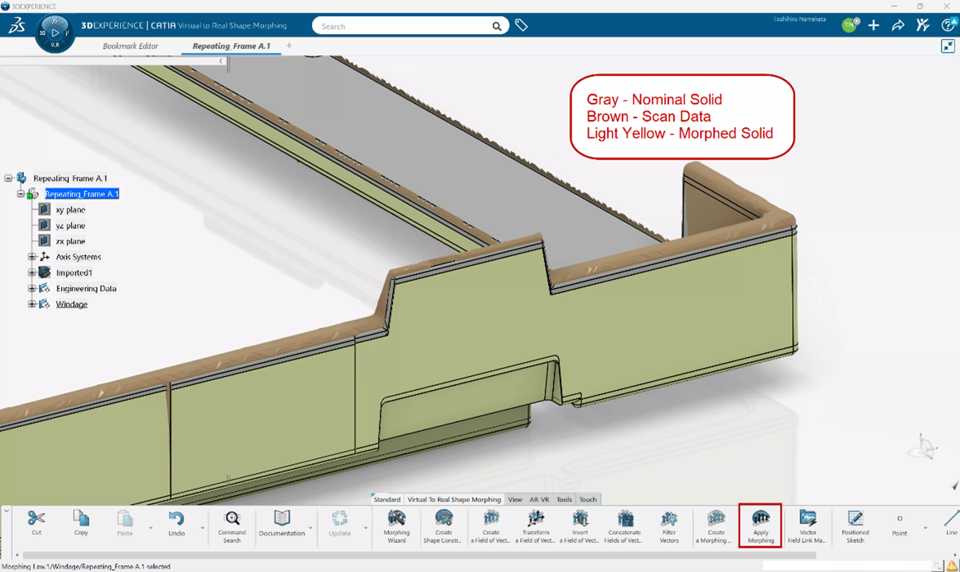 Virtual to Real Shape Morphing in 3DEXPERIENCE CATIA