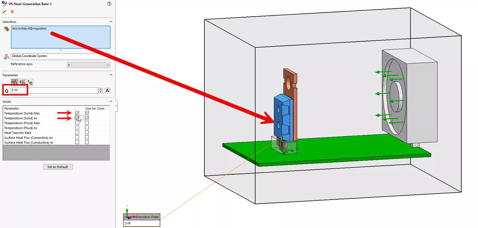 SOLIDWORKS Simulation Volume Heat Source