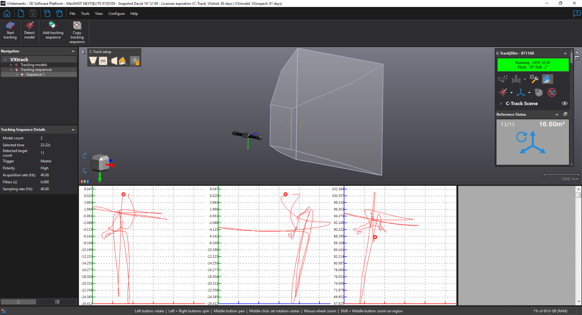 Example of Creaform VXtrack Tracking Capabilities