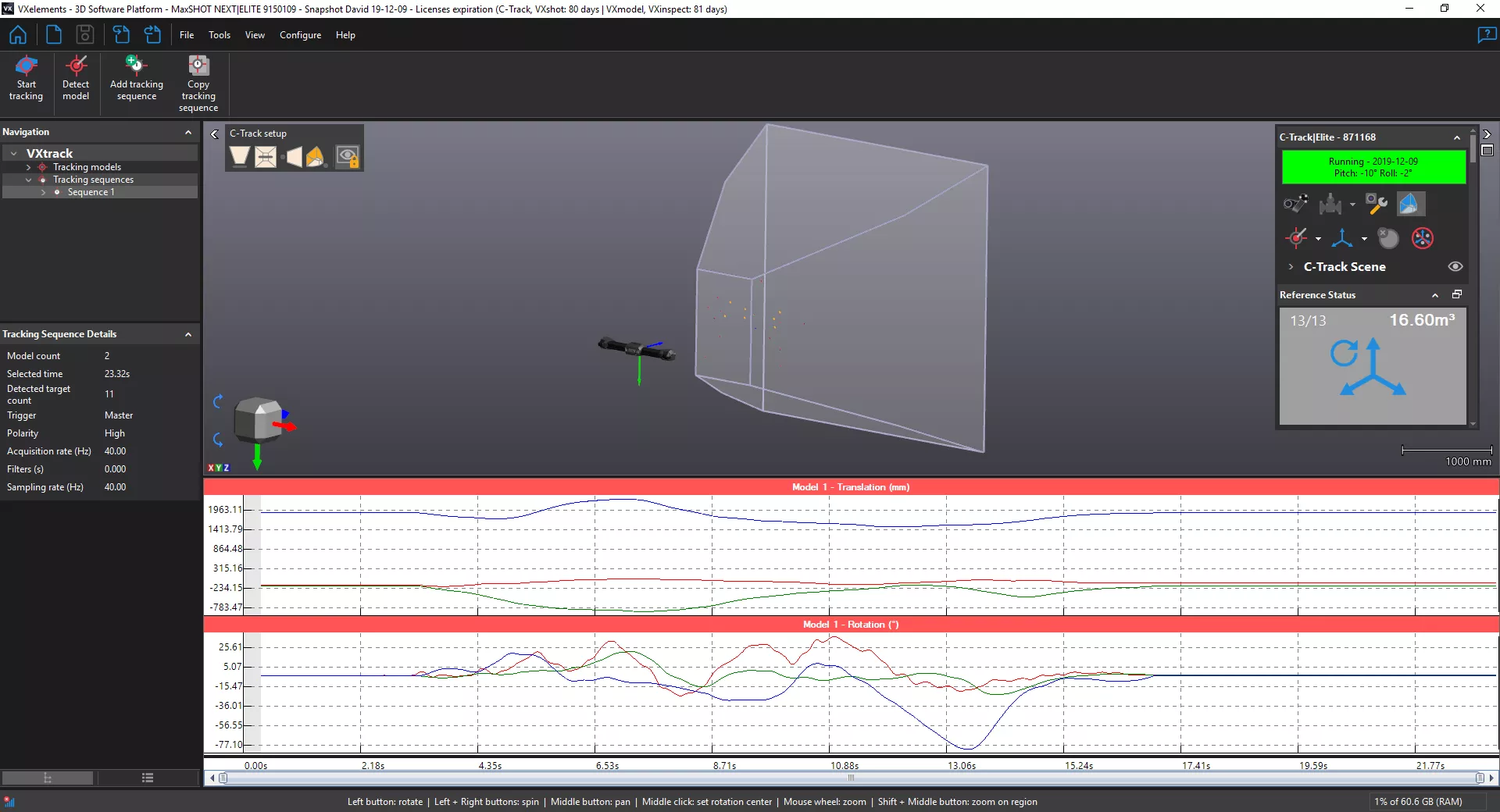 Example of Creaform VXtrack Custom Interfacing