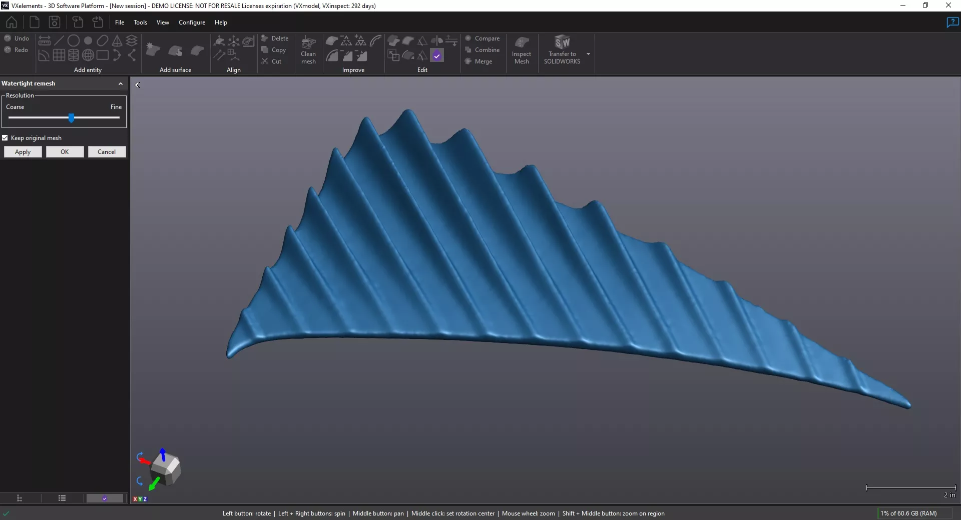 Watertight ReMesh Feature Available with the Creaform Scan-to-CAD Software